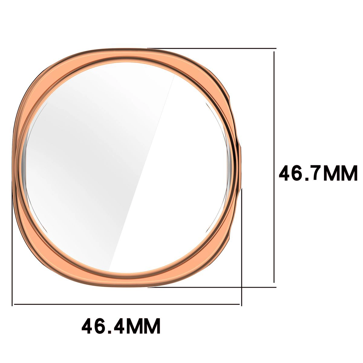 Wymiary obudowy Bizon Case Watch Felipe dlaGalaxy Watch 9 / 8 44 mm