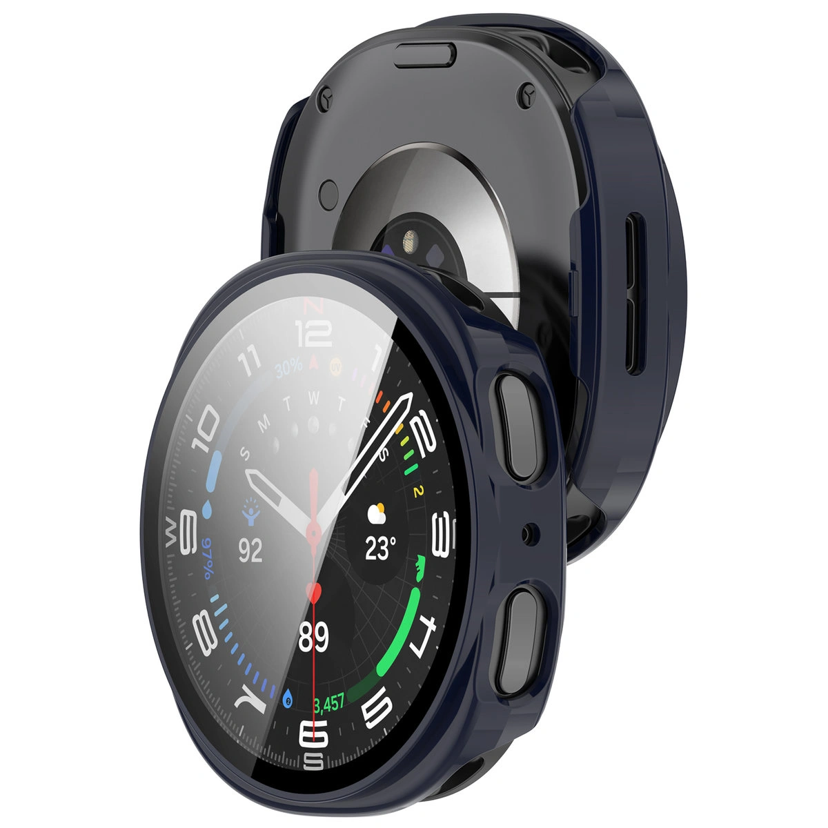 Etui z wbudowanym szkłem Bizon Case Watch Adamo do Galaxy 9 / 8 44 mm