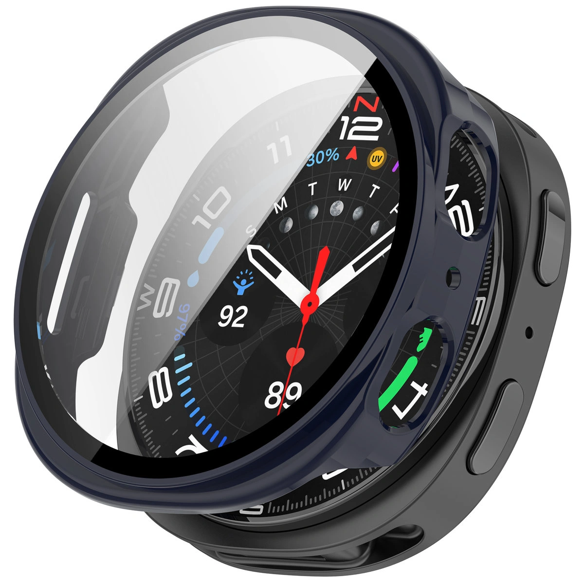 Wizualizacja nakładania etui Bizon Case Watch Adamo do Galaxy 9 / 8 44 mm