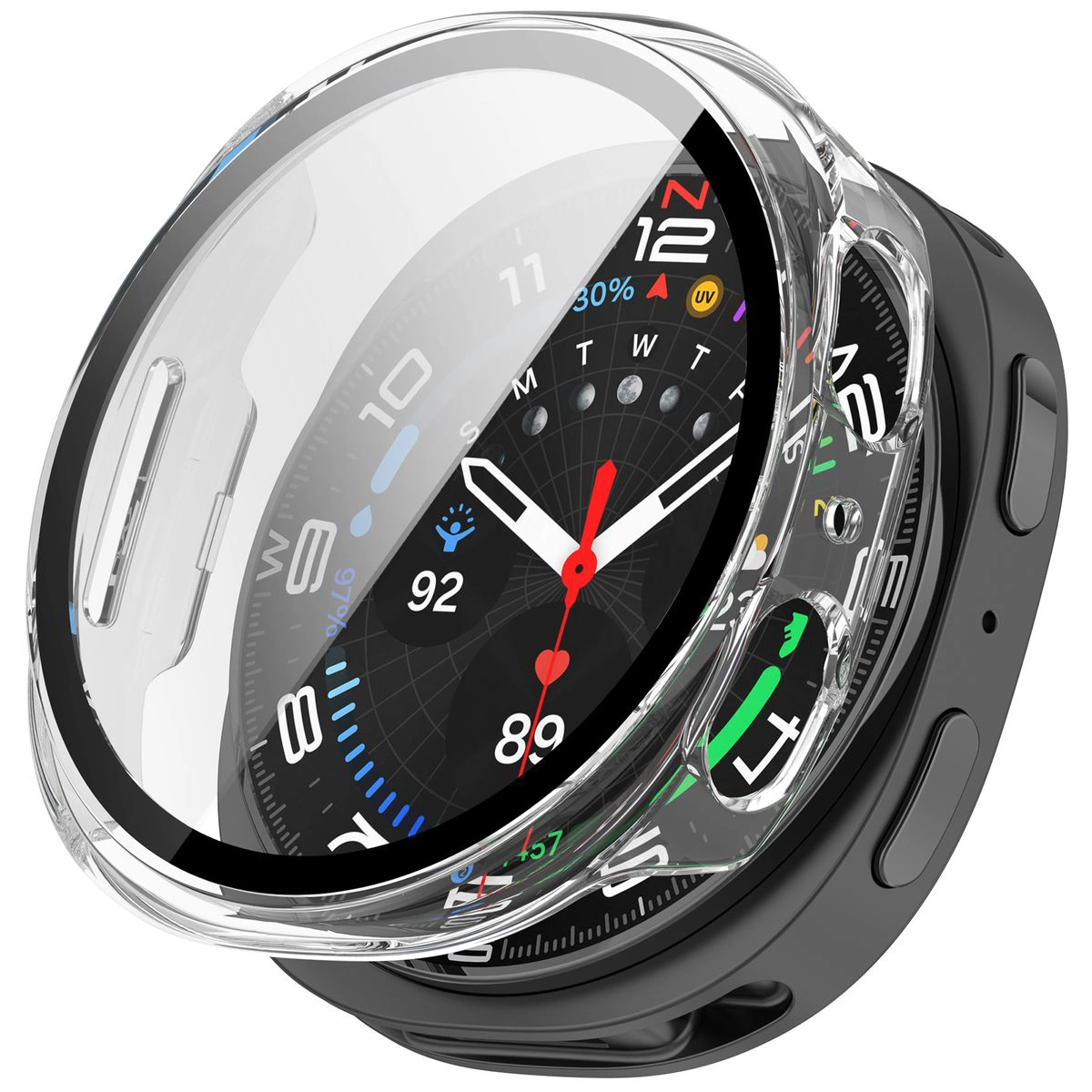 Wizualizacja nakładania etui Bizon Case Watch Adamo do Galaxy 9 / 8 44 mm