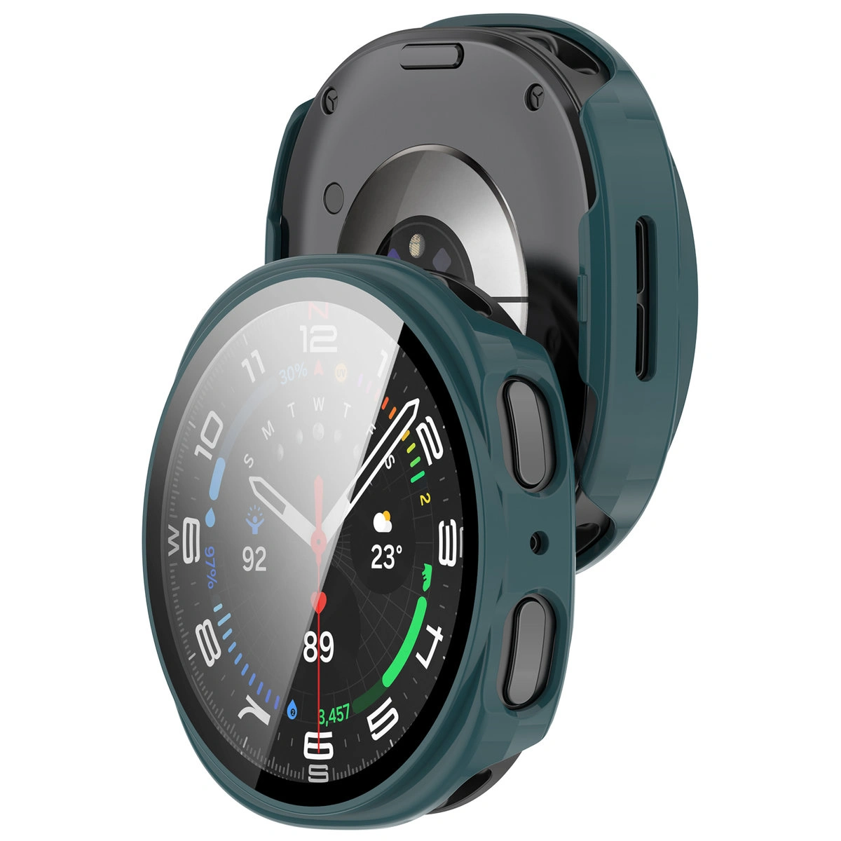 Etui z wbudowanym szkłem Bizon Case Watch Adamo do Galaxy 9 / 8 44 mm