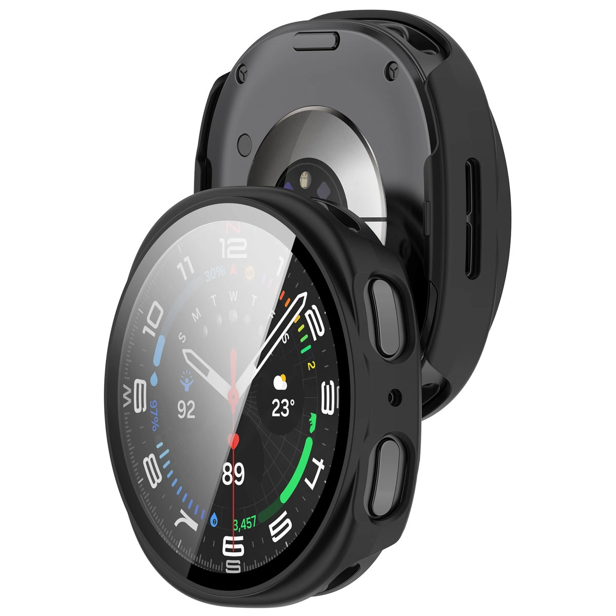 Etui z wbudowanym szkłem Bizon Case Watch Adamo do Galaxy 9 / 8 44 mm