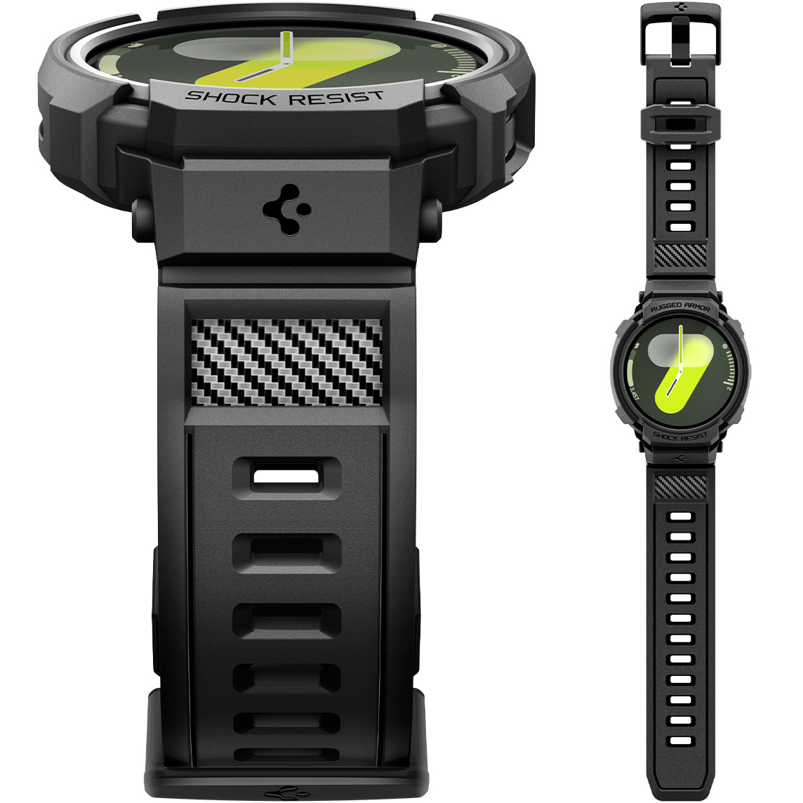 Etui z paskiem Spigen Rugged Armor Pro do Galaxy Watch 8 44mm, czarne