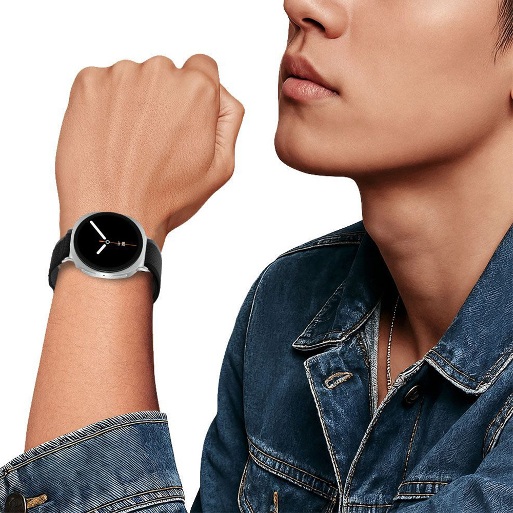 Pasek Tech-Protect Nylon Stripe do Galaxy Watch 8 40 mm / 44 mm / 8 Classic 46 mm, czarno-pomarańczowy