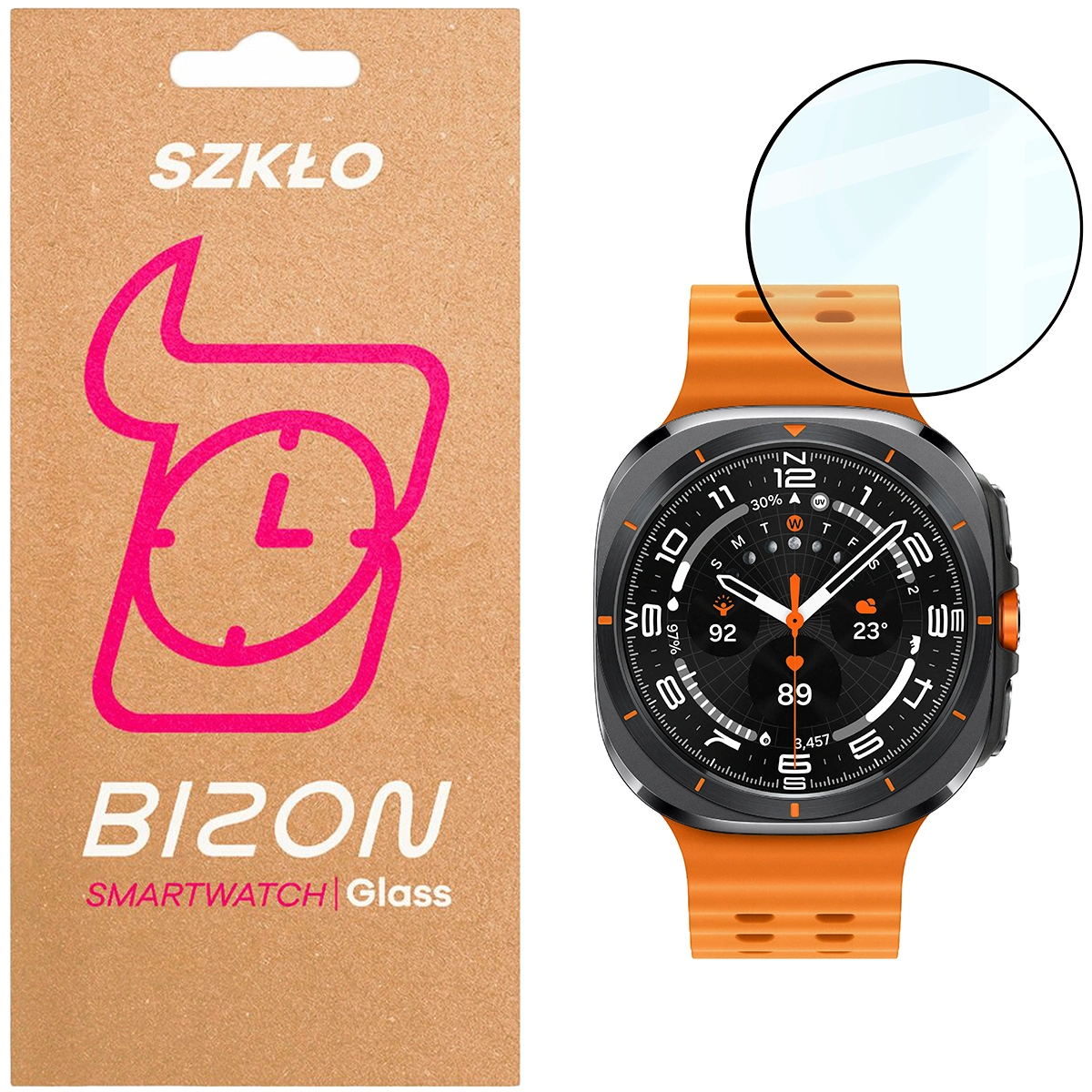 Szkło hybrydowe Bizon Watch Glass Edge Hybrid dla Galaxy Watch Ultra 2 / Ultra, czarne