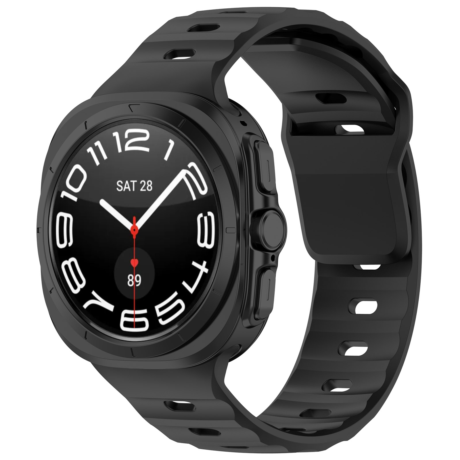 Silikonowy pasek Bizon Strap Watch Silicone G do Galaxy Watch Ultra 2 / Ultra, czarny