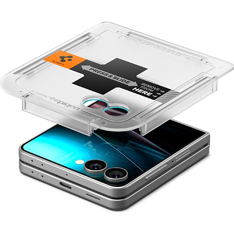 Szkło do etui + Aplikator Spigen Glas.tr EZ Fit 2-Pack do Galaxy Z Flip7, przezroczyste