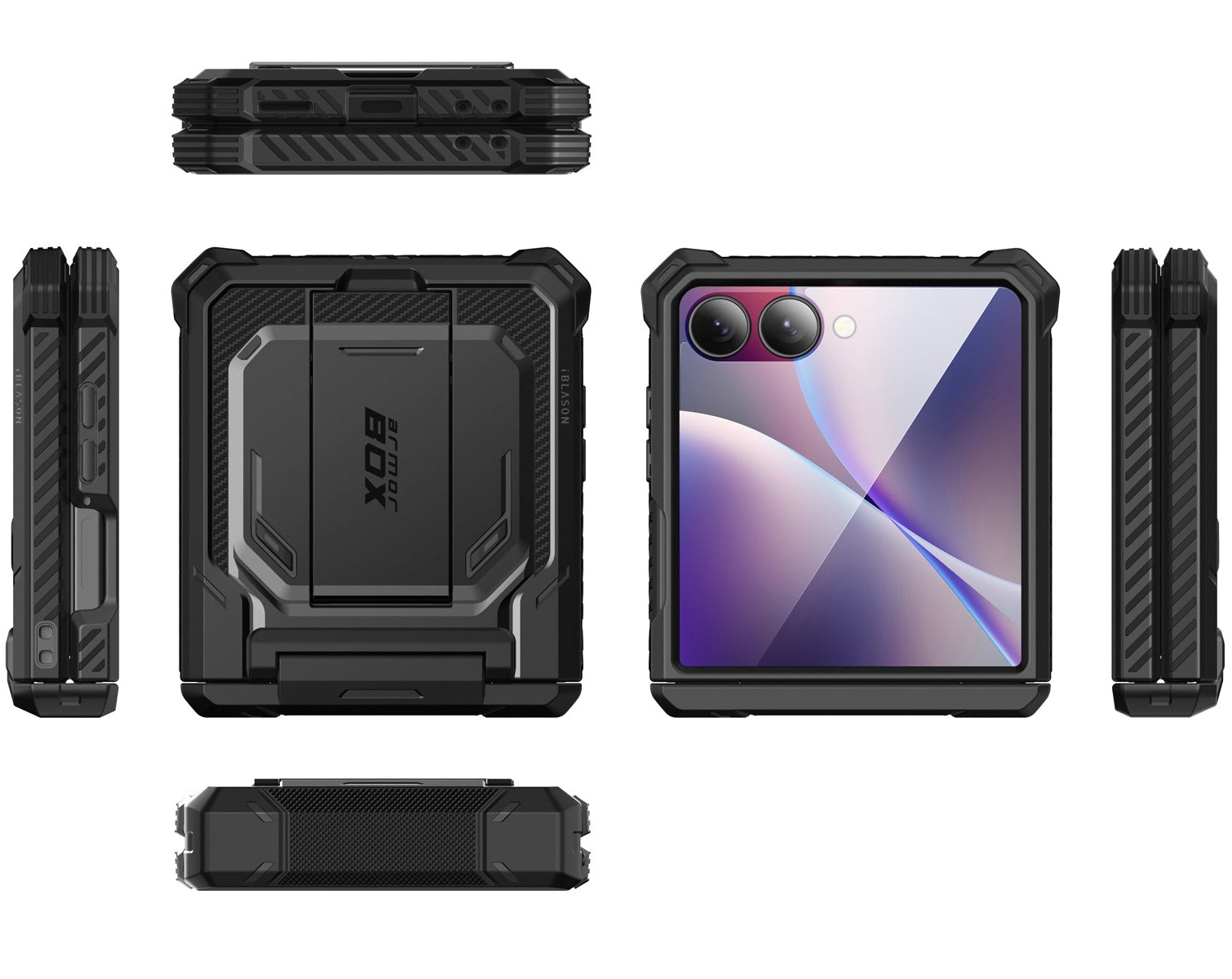 Etui pancerne Supcase i-Blason Armorbox BackSP do Galaxy Z Flip7, czarne