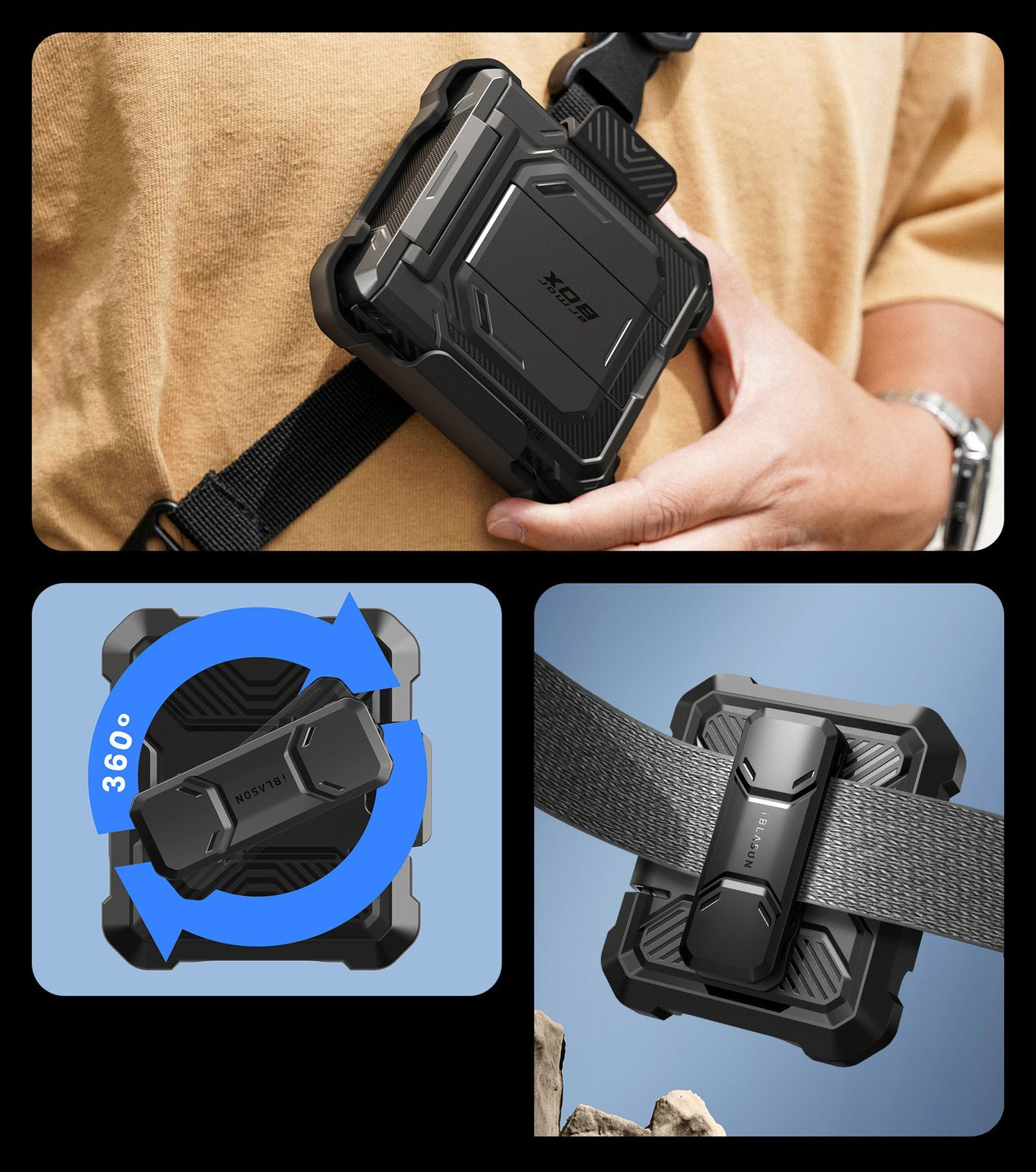 Etui pancerne Supcase i-Blason Armorbox BackSP do Galaxy Z Flip7, czarne