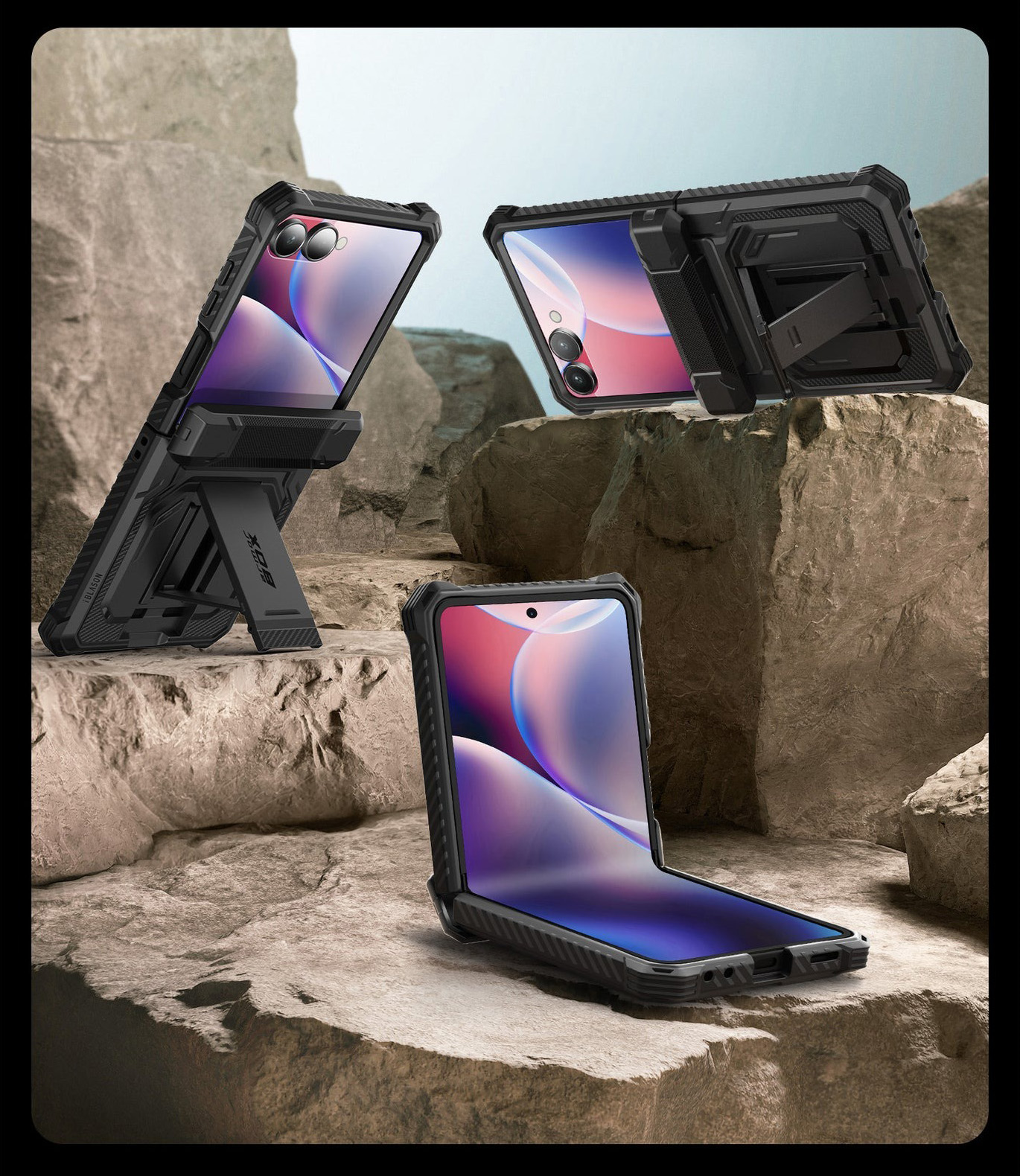 Etui pancerne Supcase i-Blason Armorbox BackSP do Galaxy Z Flip7, czarne