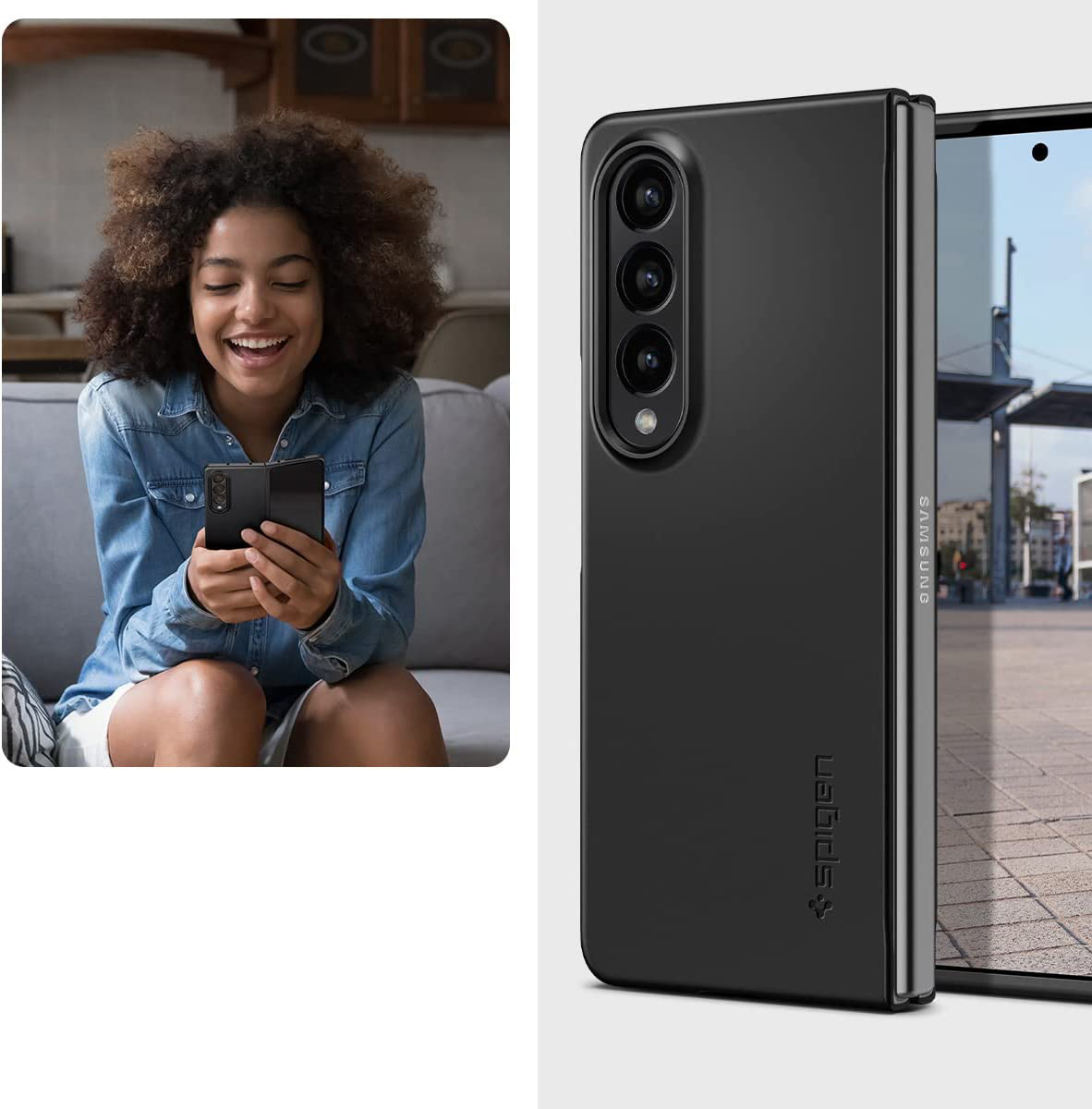 Originale Hülle von Spigen aus der Serie AirSkin für Galaxy Z Fold 4