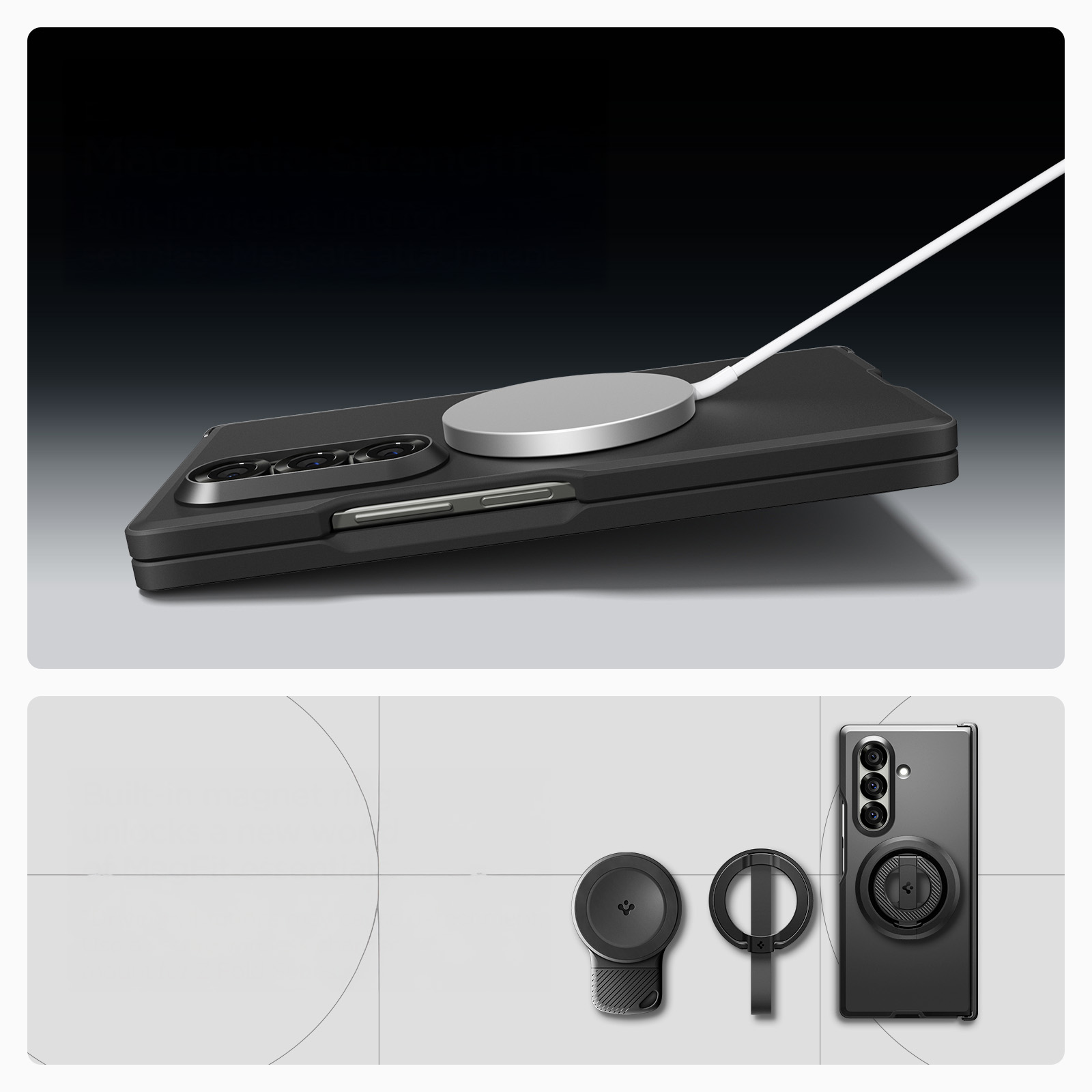 Etui Spigen Tough Armor Pro Mag do MagSafe do Samsung Galaxy Z Fold7, czarne