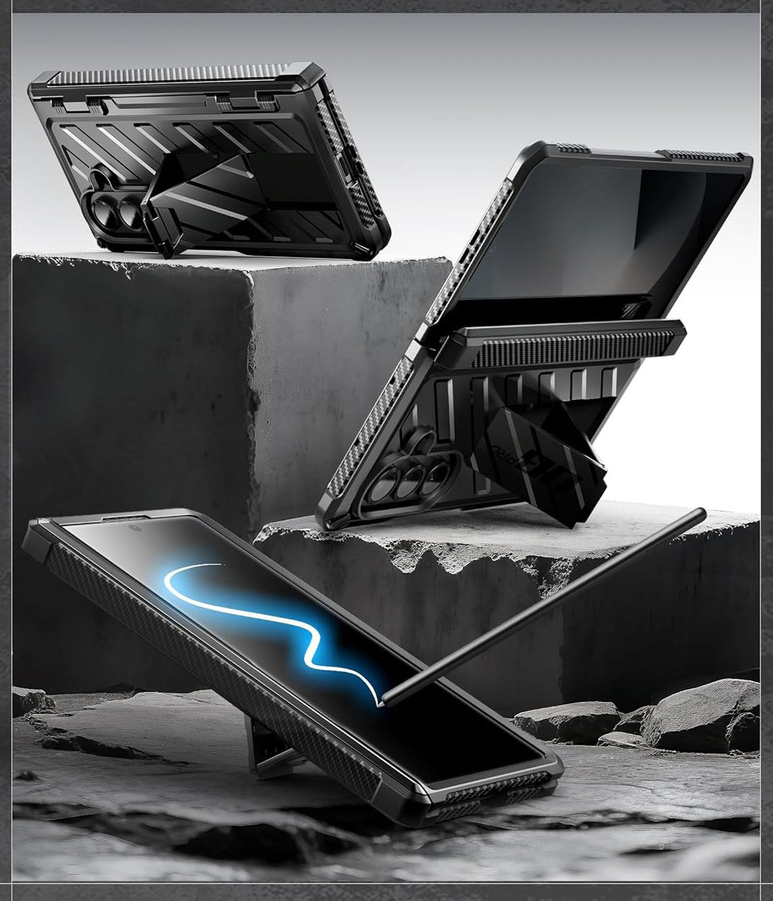 Etui pancerne Supcase Unicorn Beetle Pro do Galaxy Z Fold7, czarne