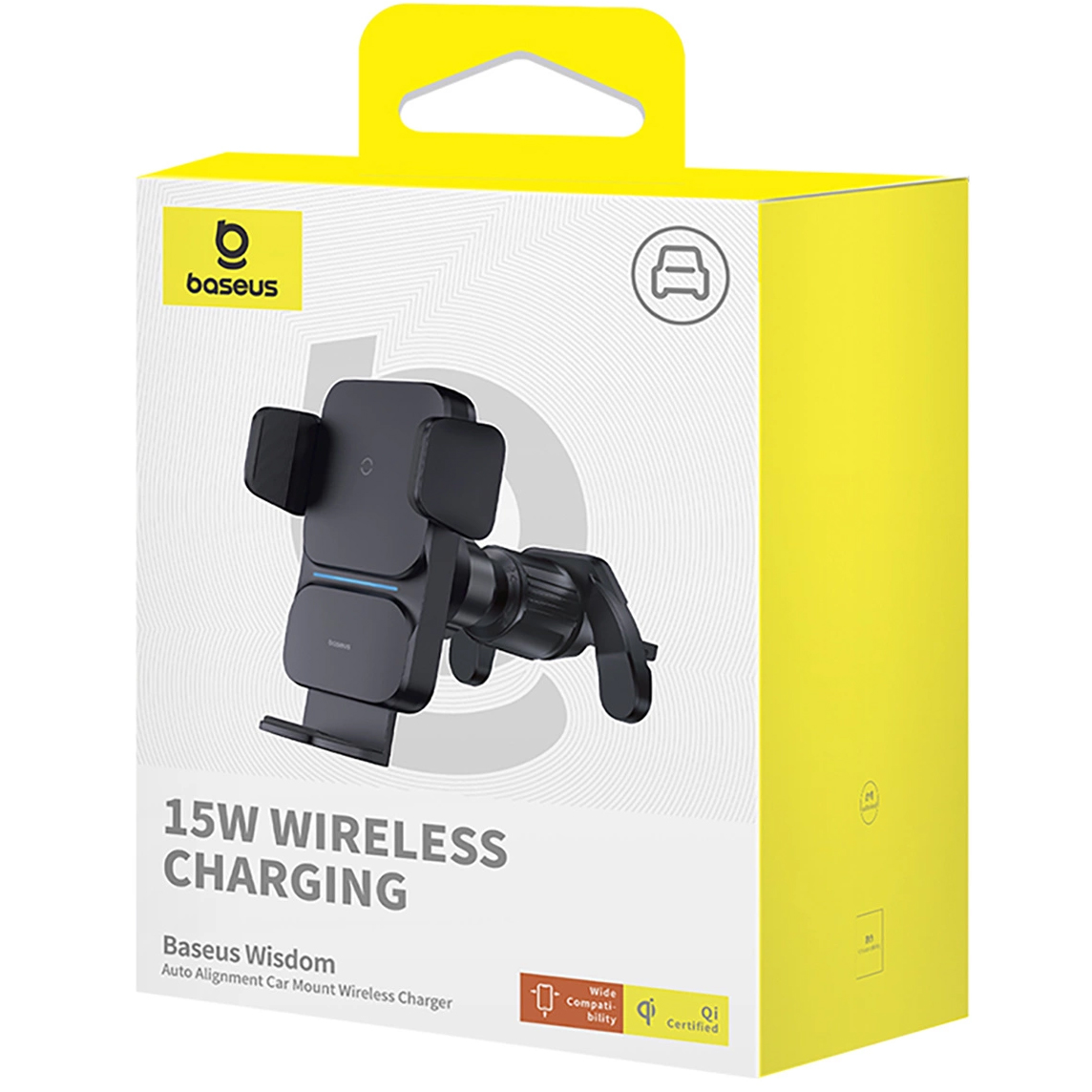 Ładowarka bezprzewodowa, indukcyjna i uchwyt Baseus Wisdom Wireless Charger, 15W, czarna