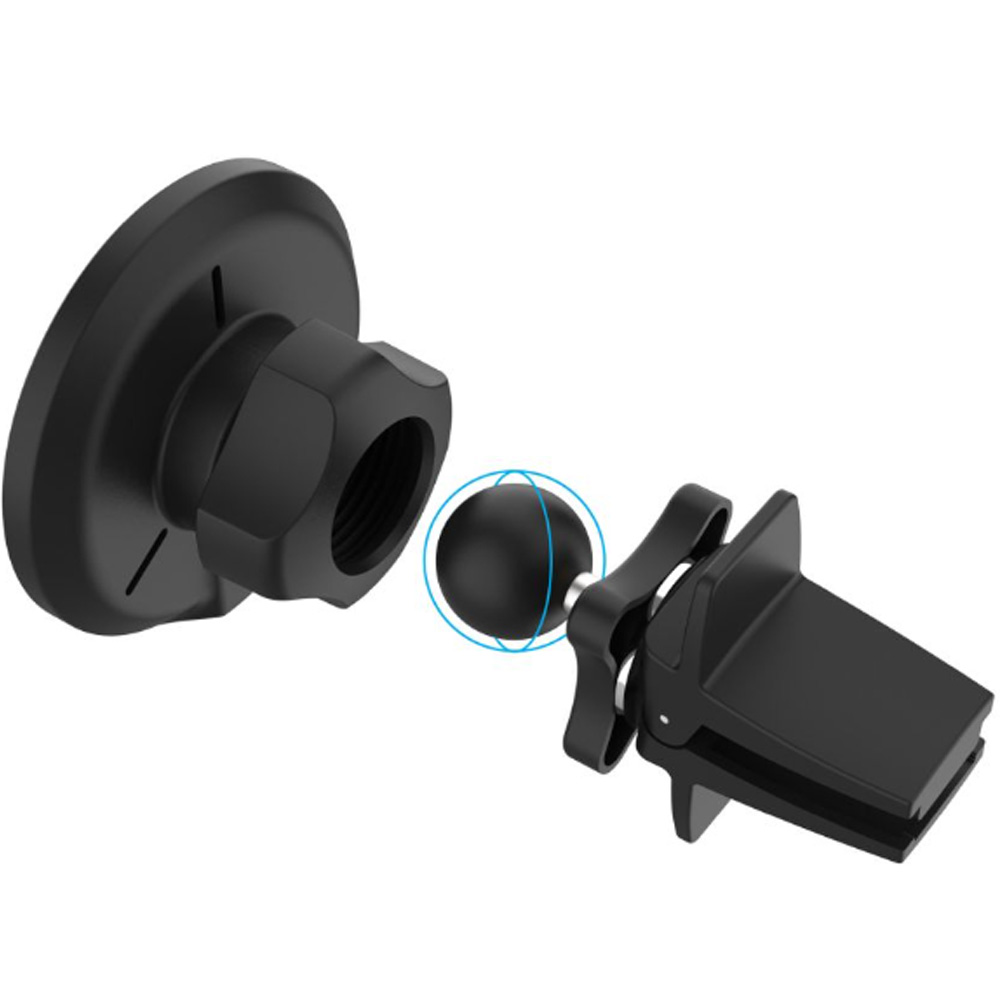Uchwyt samochodowy magnetyczny do kartki nawiewu Fixed MagRound 2 Qi2 15W do MagSafe, czarny