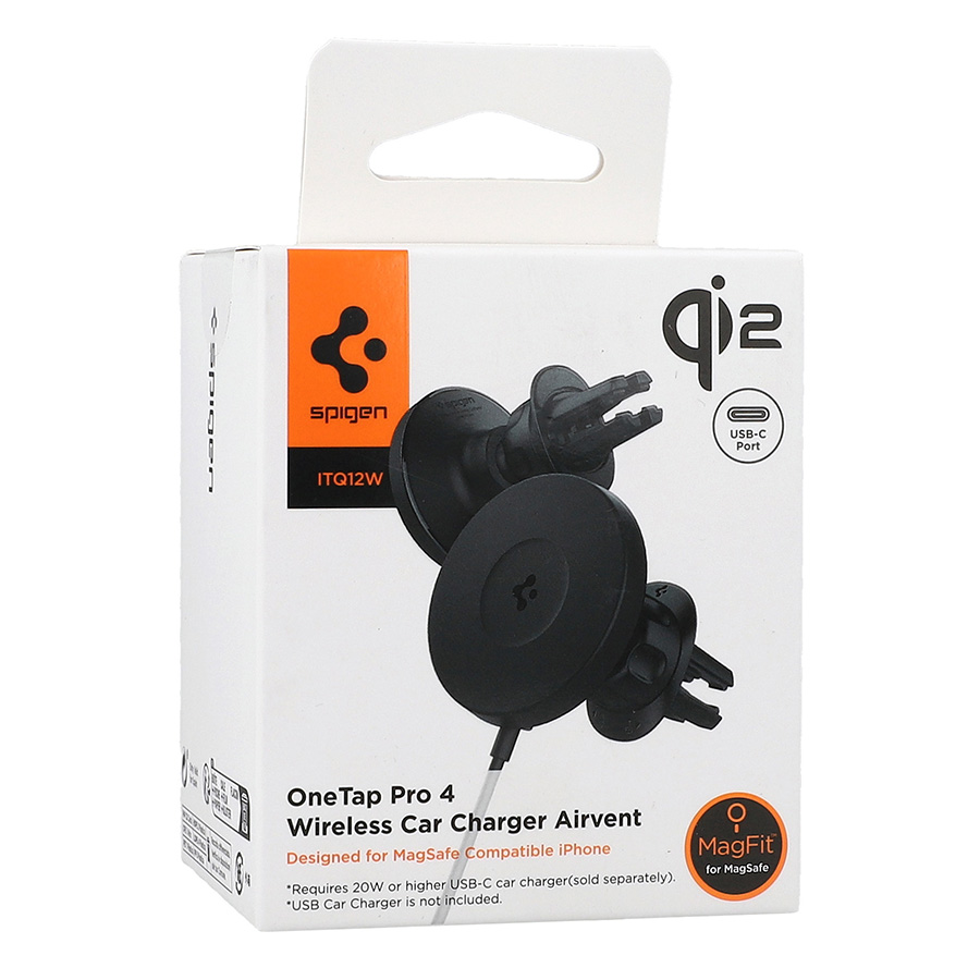 Uchwyt samochodowy Spigen ITQ12W OneTap Pro 4 Wireless Car Charger AirVent Clip (MagFit) MagSafe Qi 15W