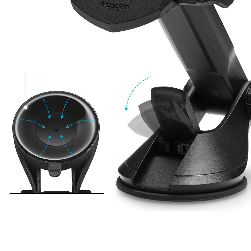 Uchwyt samochodowy na telefon, Spigen TS35 Signature Car Mount, na szybę/deskę rozdzielczą, czarny