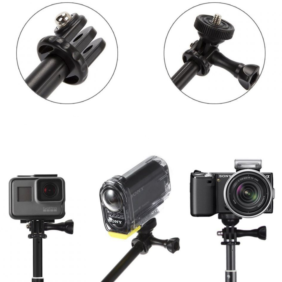 Selfie Stick, kijek, uchwyt Tech-Protect Monopod & Selfie Stick GoPro Hero dla kamery GoPro i kamery na gwint 1/4", czarny