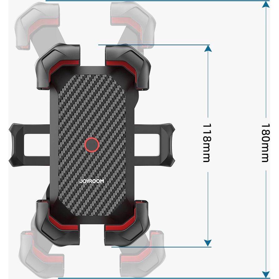 Uchwyt na telefon do motocykla, do lusterka, Joyroom JR-ZS288-m, czarno-czerwony