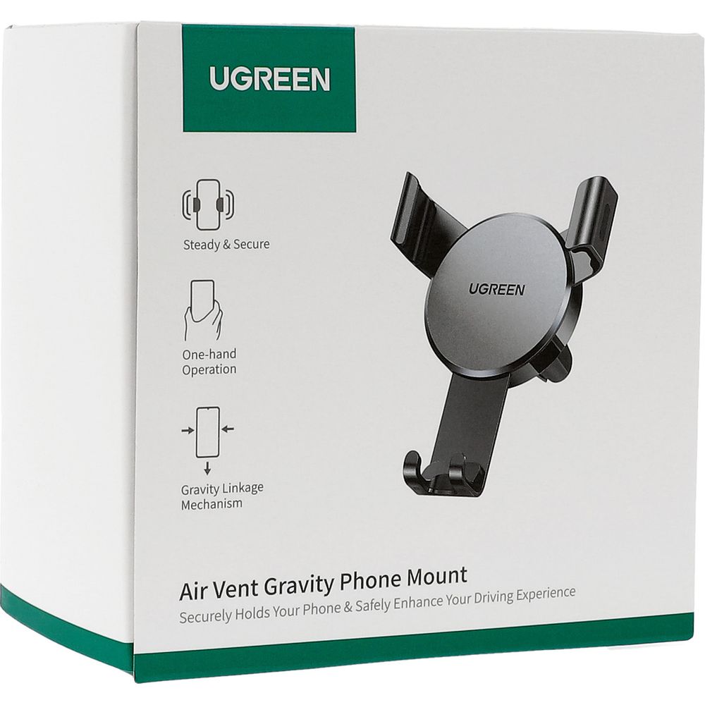 Uchwyt samochodowy grawitacyjny na telefon Ugreen LP130 do kratki nawiewu, srebrny