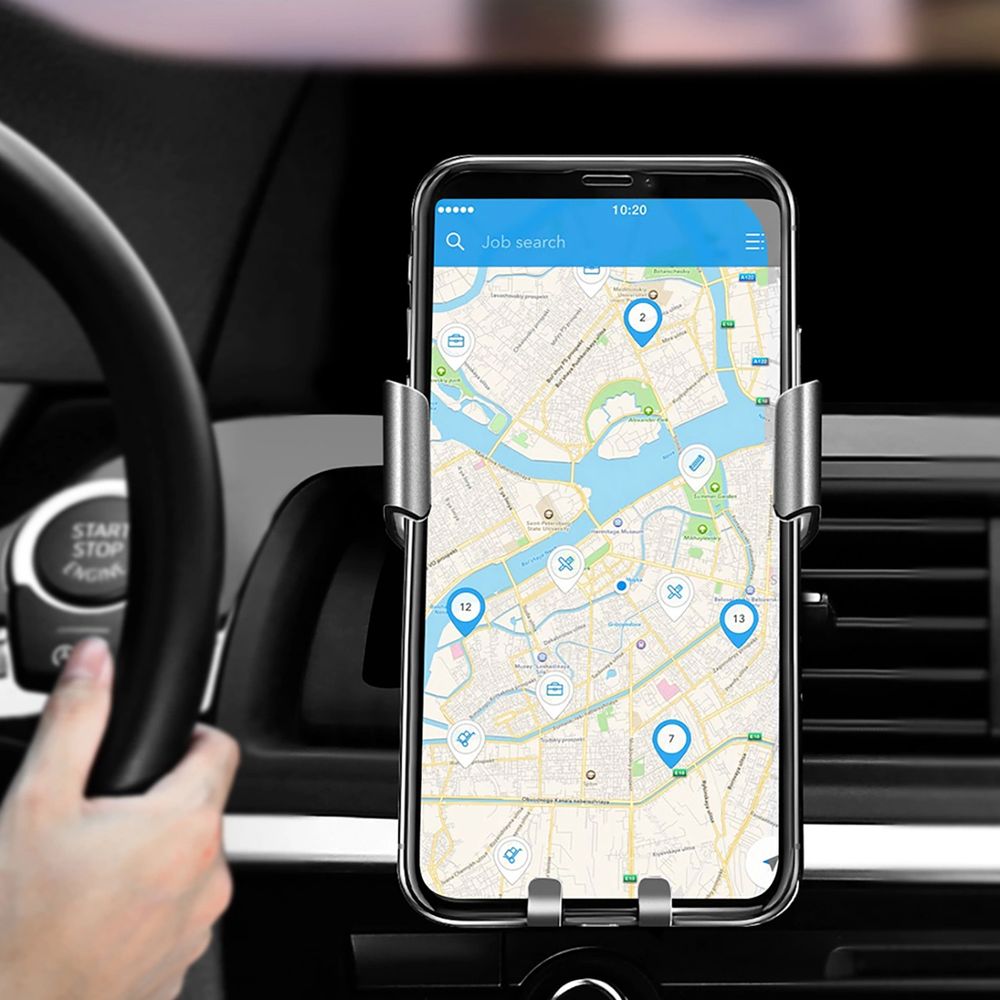 Uchwyt samochodowy grawitacyjny na telefon Ugreen LP130 do kratki nawiewu, srebrny