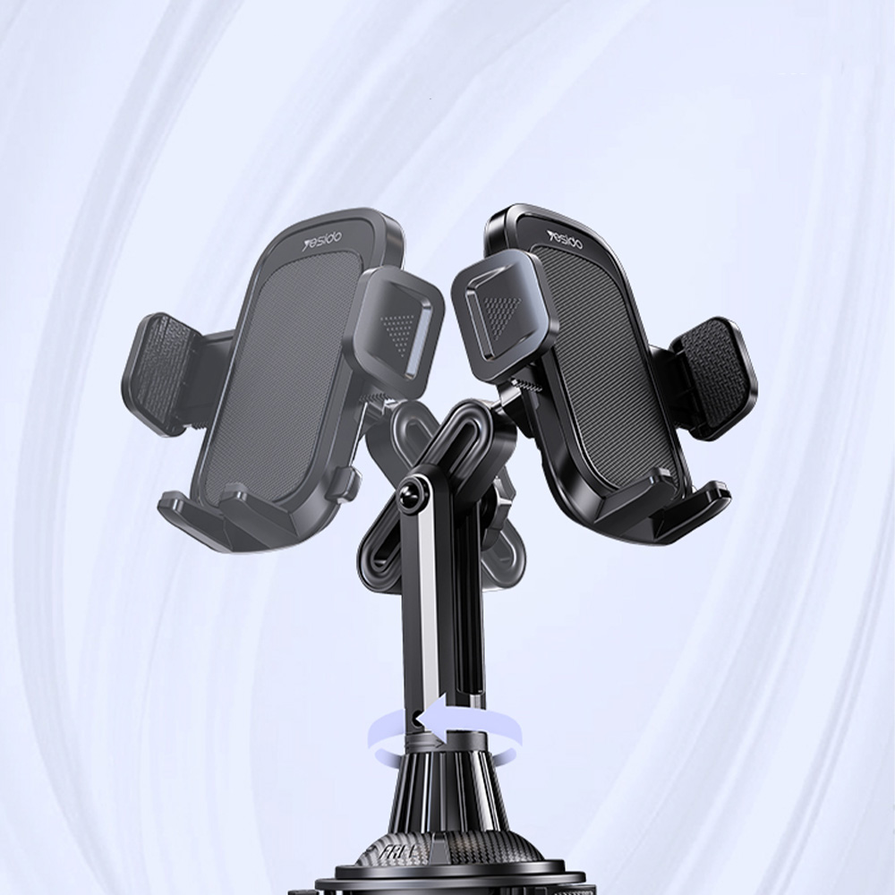 Uchwyt samochodowy na telefon do gniazda na kubek, Yesido C195 Cup Holder, czarny