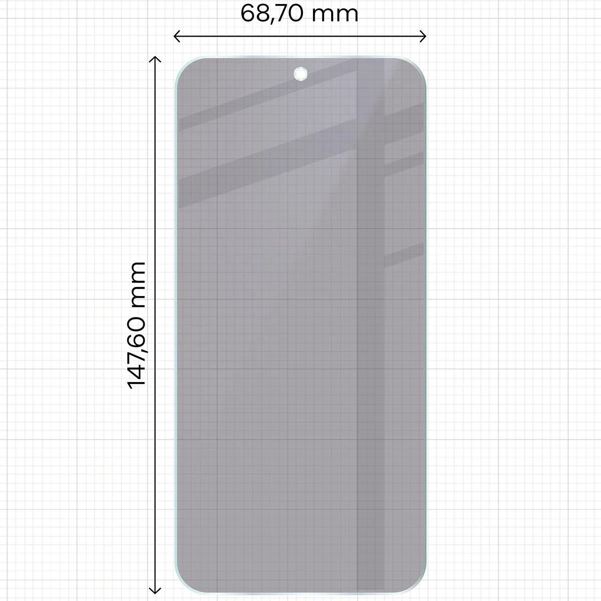 Wymiary szkła Bizon Hybrid Shadow do Vivo X300 FE