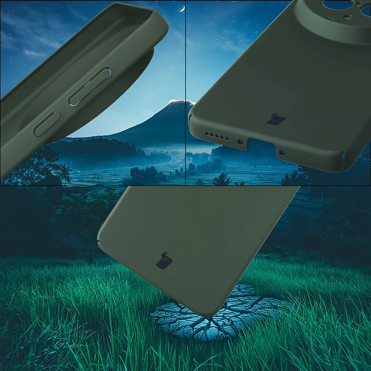 Zintegrowane osłony na przyciski, wycięcia i twardy materiał etui Bizon Case Łupka do Vivo X300 Ultra