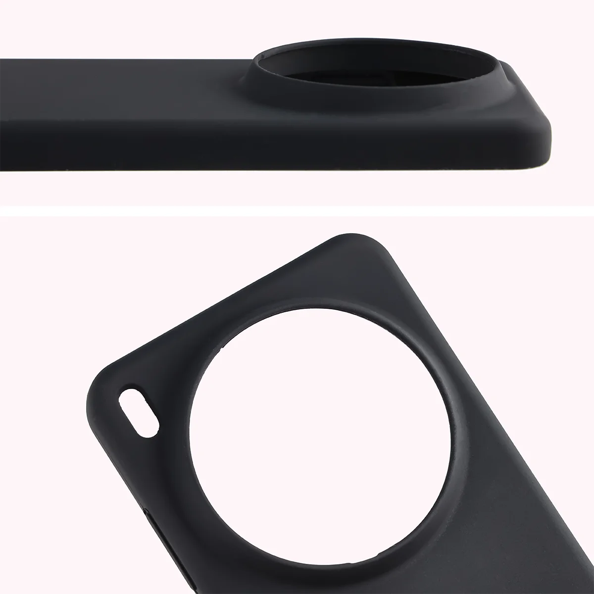 Zbliżenie na wycięcie na obiektywy w etui Bizon Soft Case do Vivo X300 Ultra
