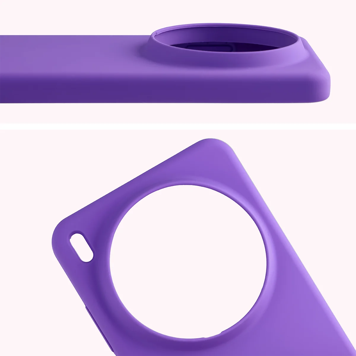 Zbliżenie na wycięcie na obiektywy w etui Bizon Soft Case do Vivo X300 Ultra