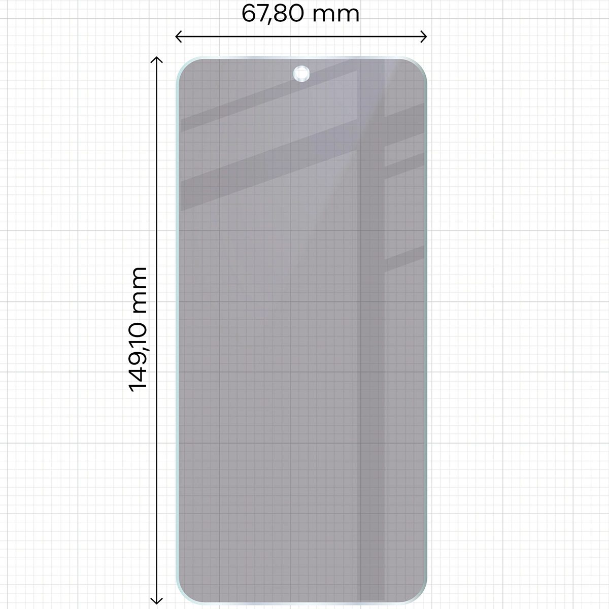 Wymiary szkła Bizon Hybrid Shadow do Xiaomi 15