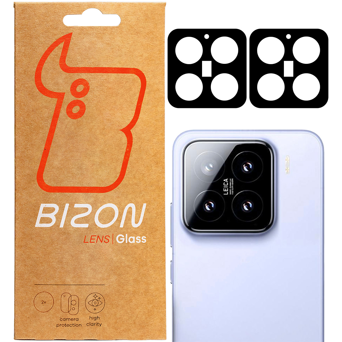 Szkło na aparat Bizon Glass Lens do Xiaomi 15, 2 sztuki