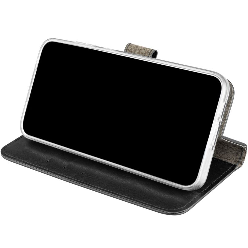 Etui z klapką, zamykane Fixed Opus do Xiaomi 15, czarne. Wykonane ze skóry ekologicznej.