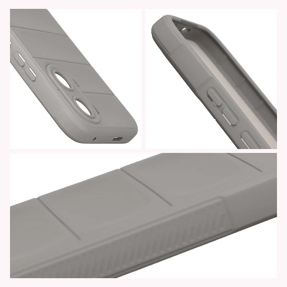 Teksturowane boki i podwyższone krawędzie ekranu i aparatu w etui Bizon Case Tur do Xiaomi POCO X8 Pro Max