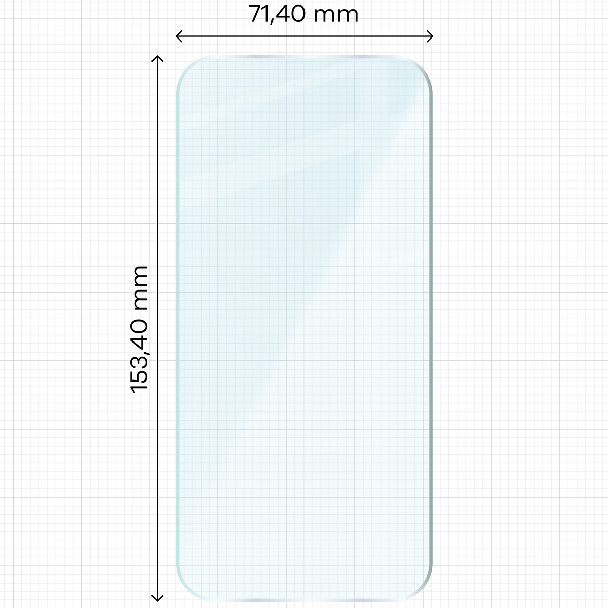 Miarka z wymiarami szkła hartowanego Bizon Glass Clear do Xiaomi POCO X8 Pro