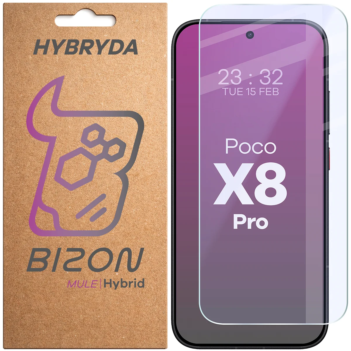 Szkło hybrydowe na ekran Bizon Hybrid Mule do Xiaomi POCO X8 Pro