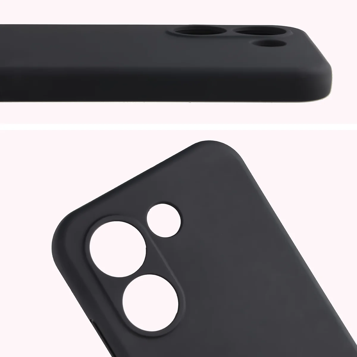 Zbliżenie na wycięcia na obiektywy w etui Bizon Soft Case do Xiaomi POCO X8 Pro