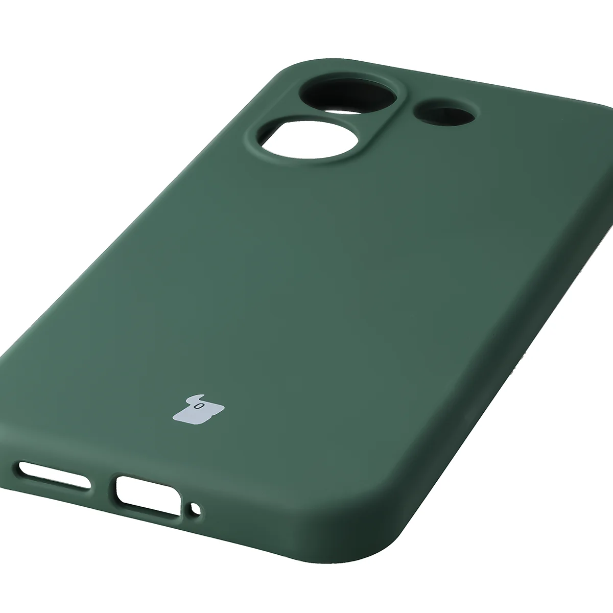 Zbliżenie na precyzyjne wycięcia i możliwość ładowania indukcyjnego w etui Bizon Soft Case do Xiaomi POCO X8 Pro