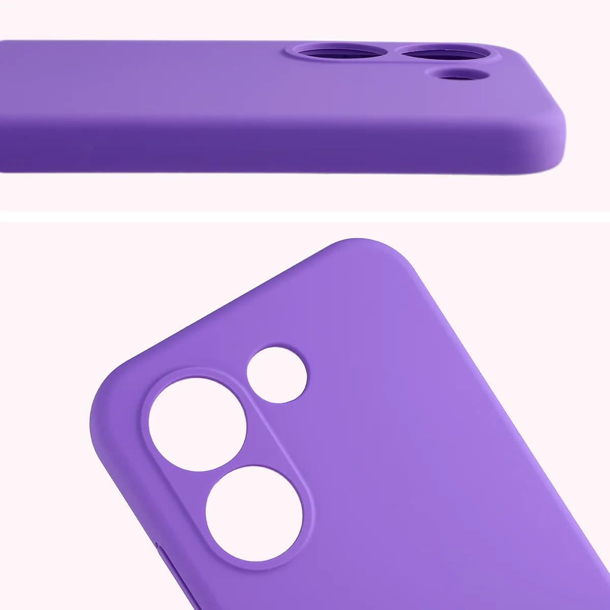 Zbliżenie na wycięcia na obiektywy w etui Bizon Soft Case do Xiaomi POCO X8 Pro
