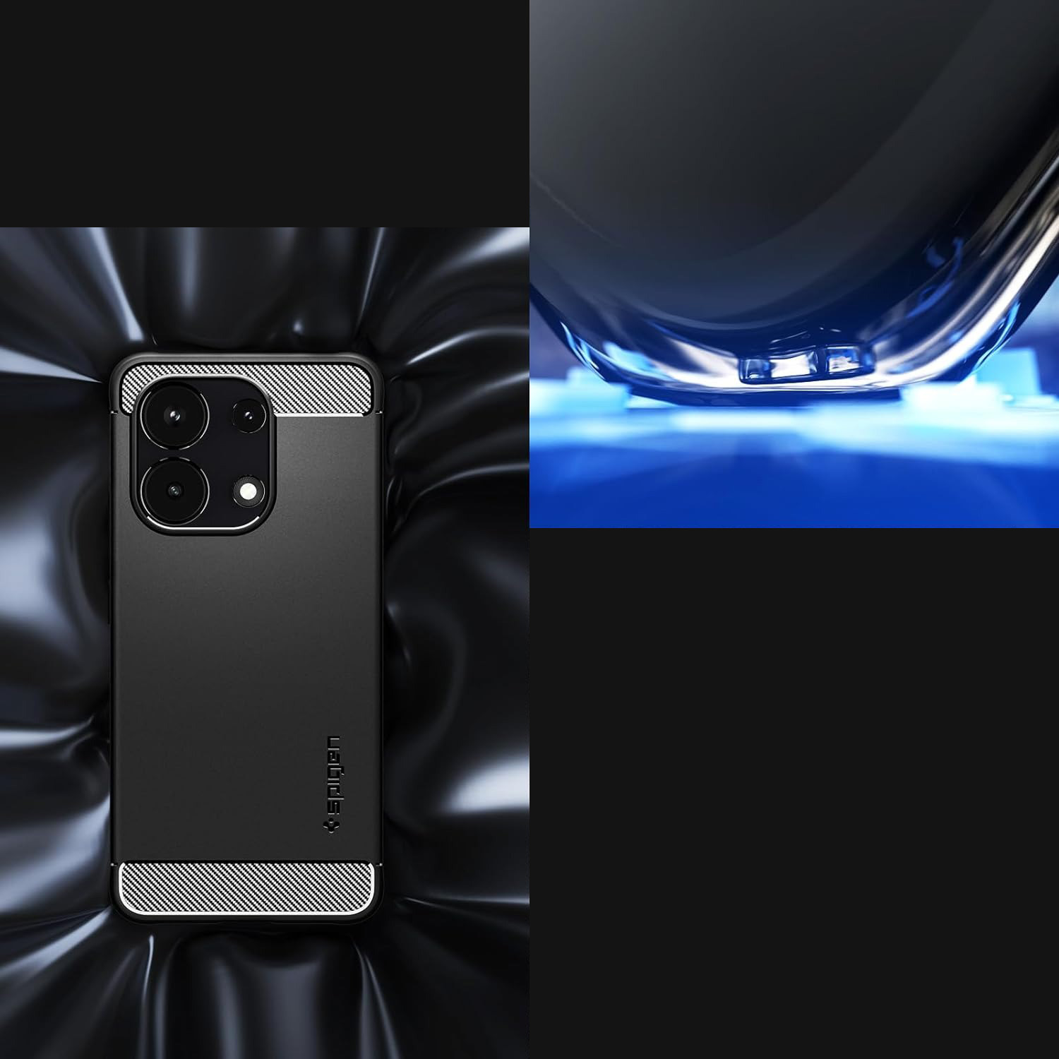 Schutzhülle Spigen Rugged Armor für Xiaomi Redmi Note 13 4G, Schwarz