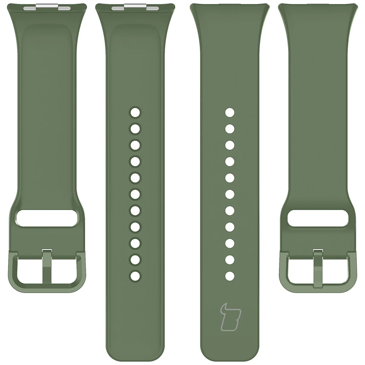 Silikonowy pasek Bizon Strap Watch Silicone ustawiony od strony zapięcia