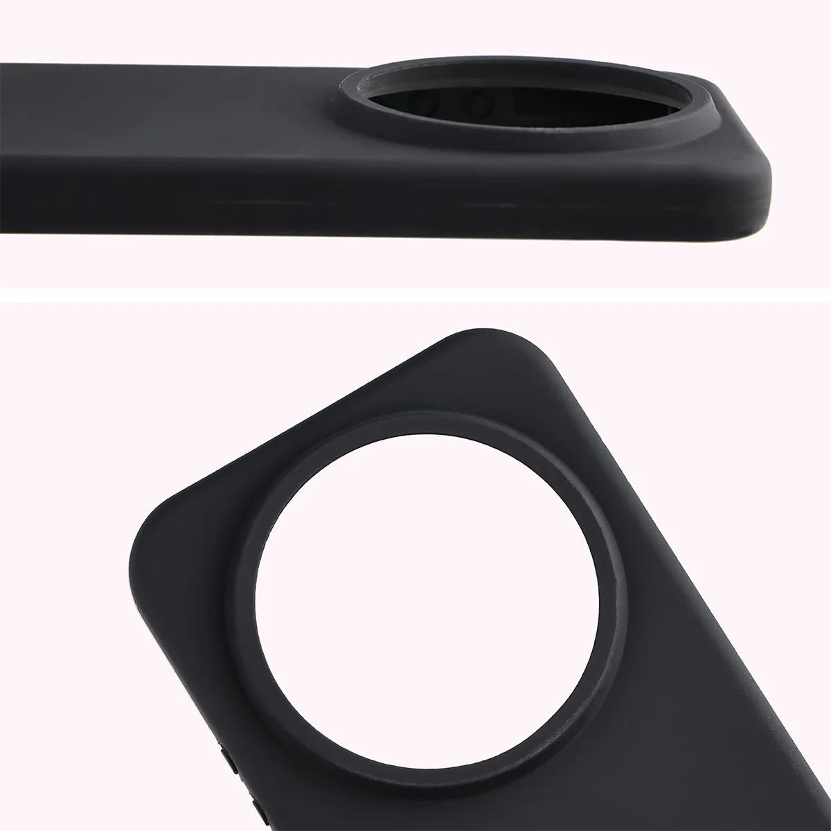 Zbliżenie na wycięcie na obiektywy w etui Bizon Soft Case do Xiaomi 17 Ultra
