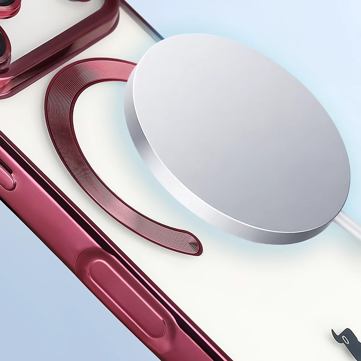 Zbliżenie na pierścień MagSafe w etui Bizon Case GuardO - uniwersalne