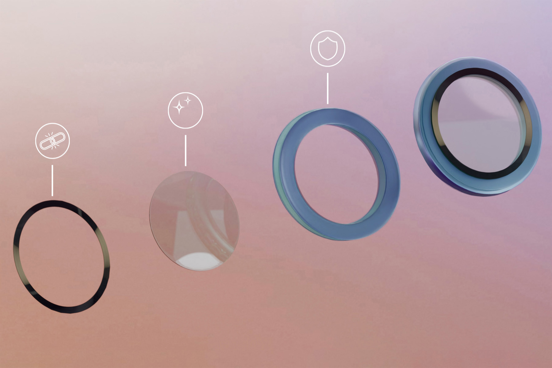 Warstwy szkła hartowanego Bizon Snap Lens - uniwersalne