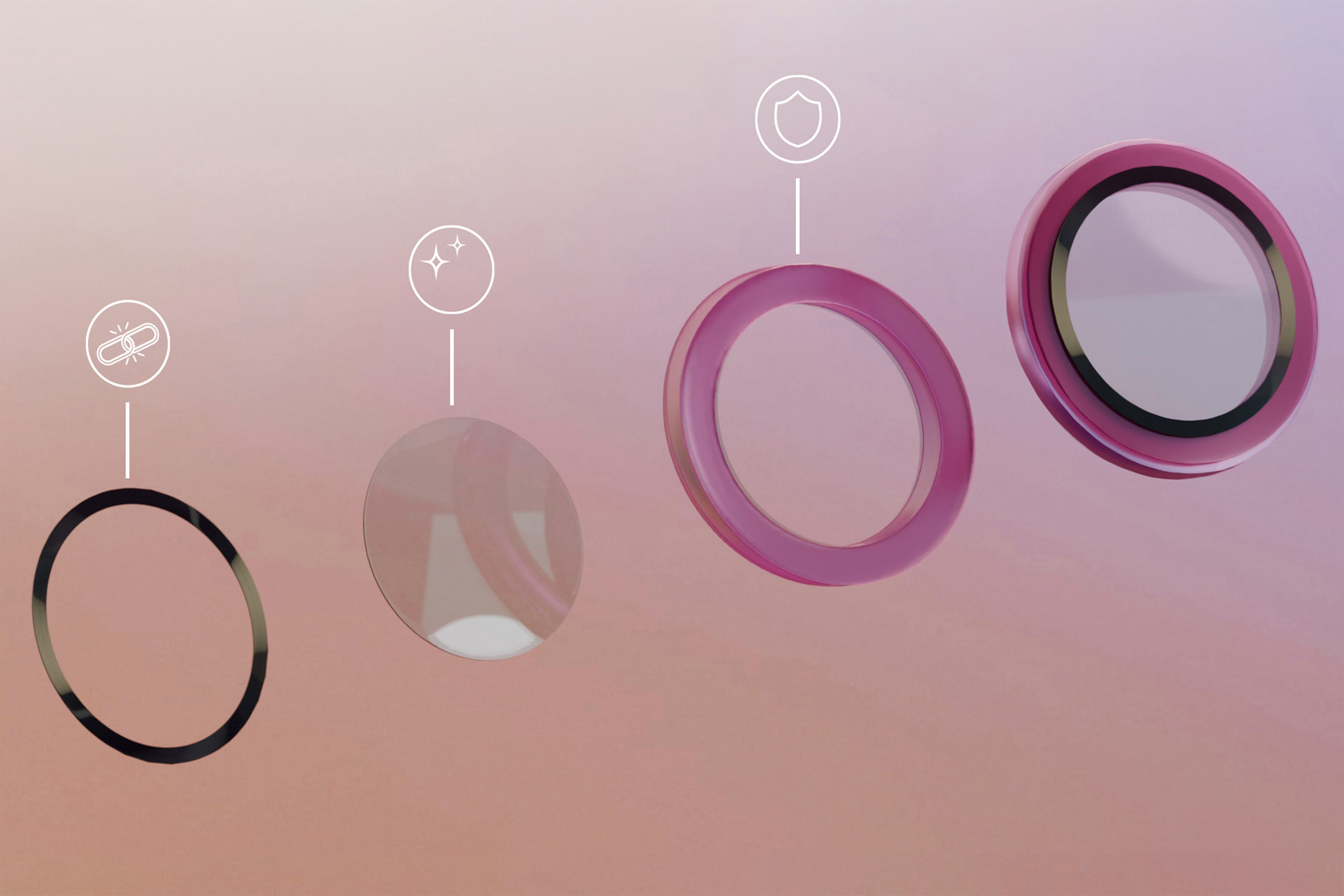 Warstwy szkła hartowanego Bizon Snap Lens - uniwersalne
