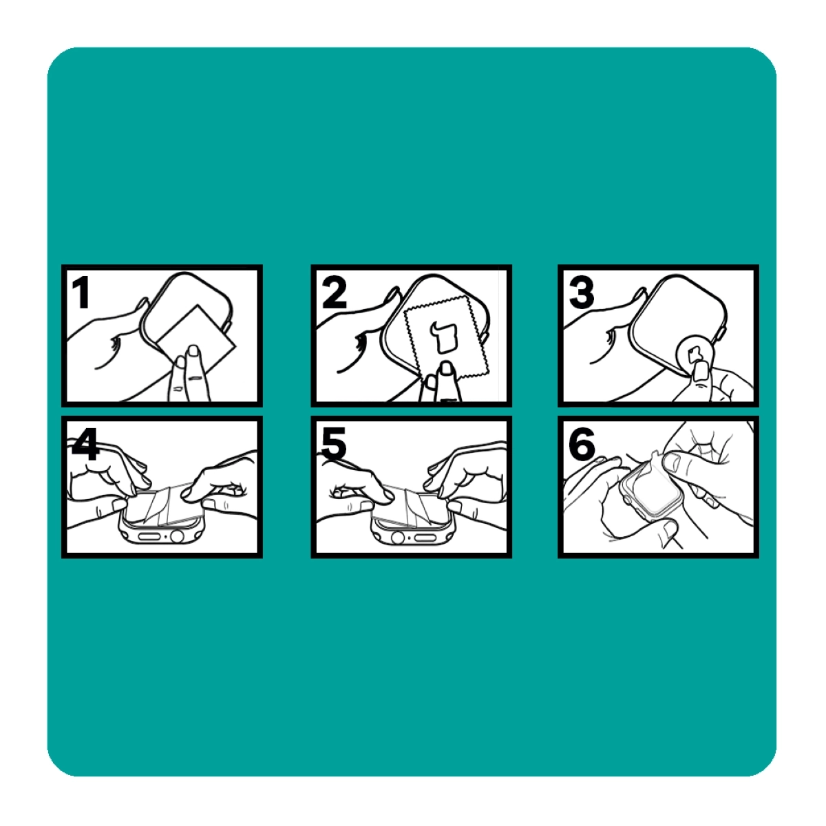 Instrukcja obrazkowa montażu folii hydrożelowej Bizon Watch Film HydroFlex