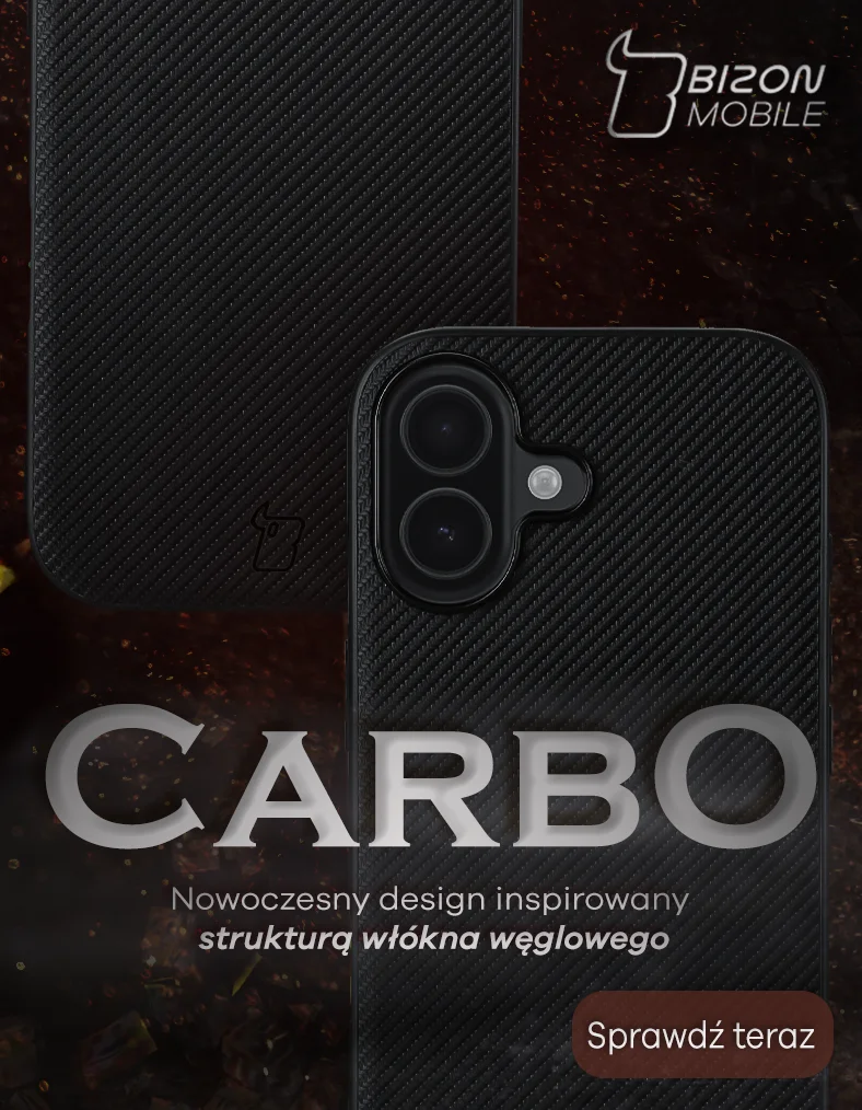 Nowe etui ze smyczką na nadgarstek i pierścieniem magnetycznym Bizon Case CarbO