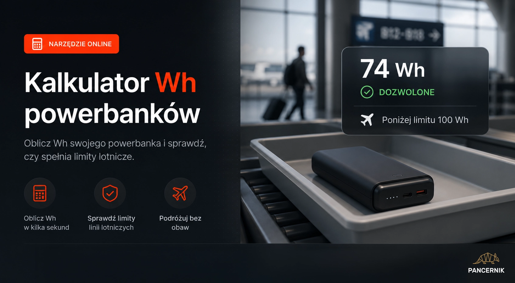 Kalkulator mAh na Wh – sprawdź powerbank do samolotu