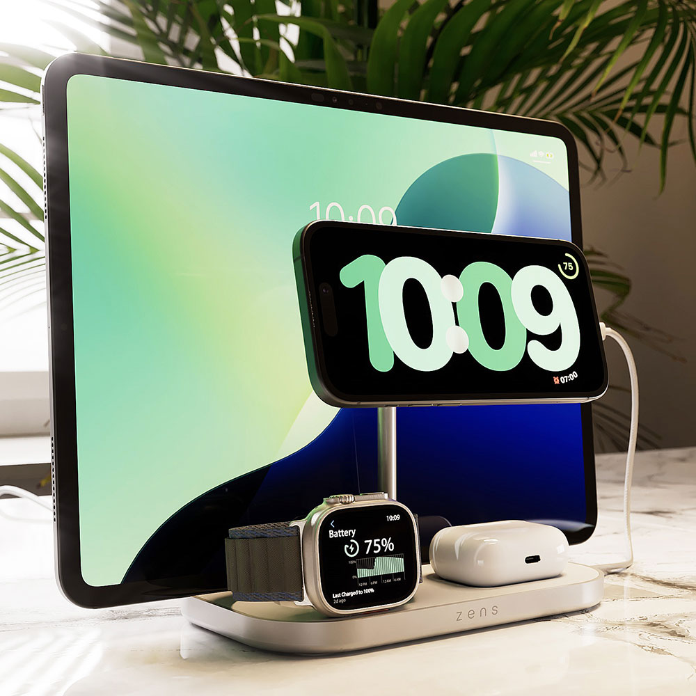 Bezprzewodowe ładowanie smartfona, Apple Watch i słuchawek Zens 4-1