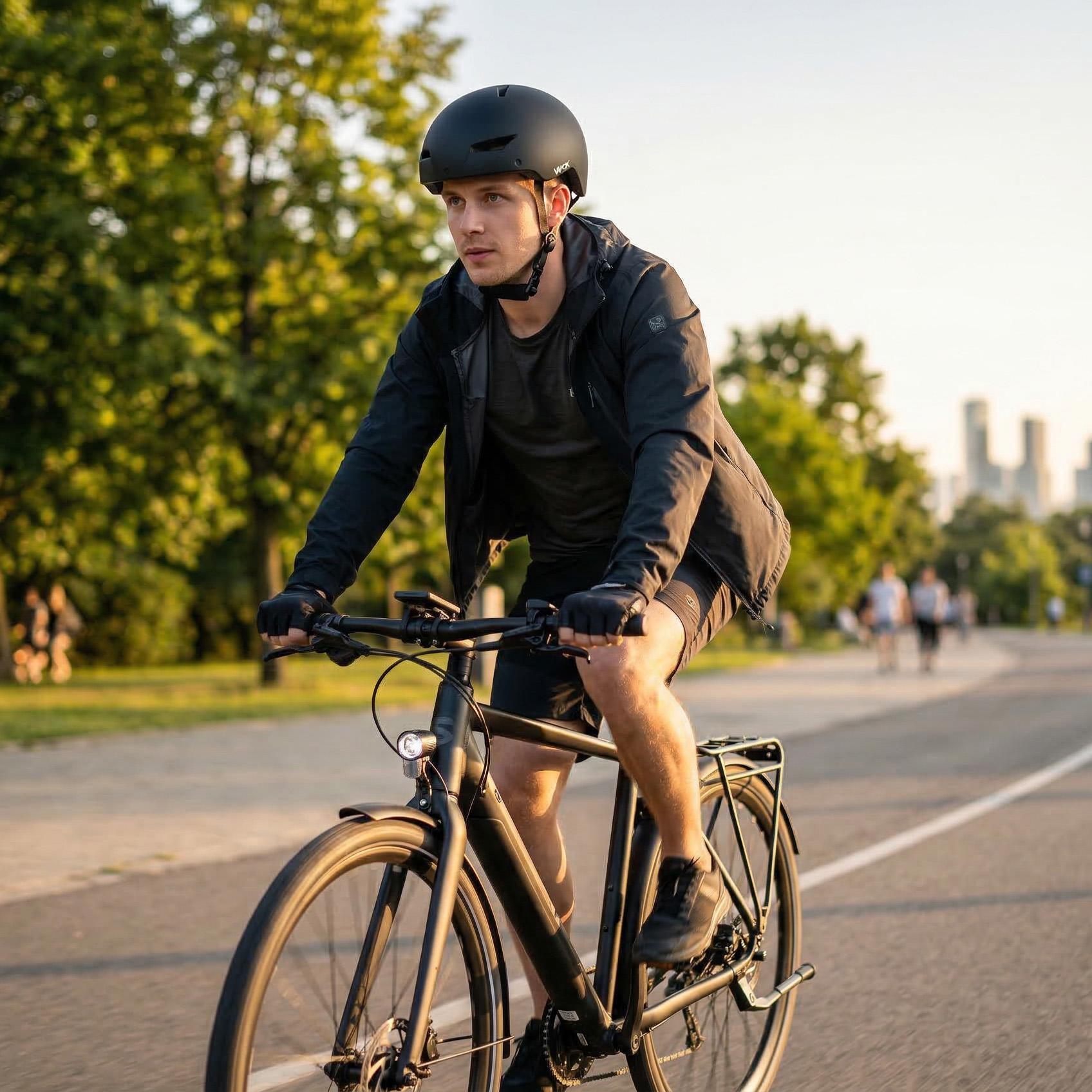 Czarny kask orzeszek Vayox Street na rower i hulajnogę